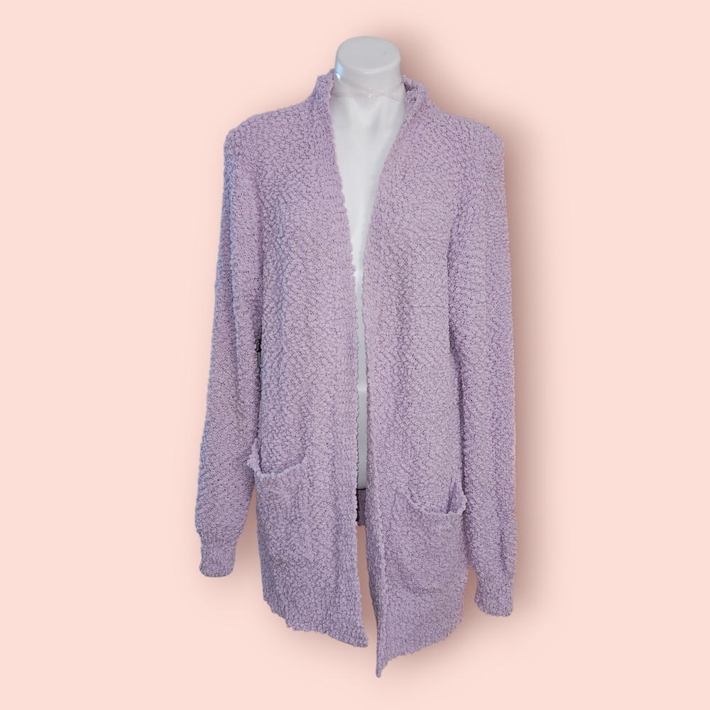 Zenana Outfitters Lilac Textured Cardigan